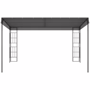Outsunny Pergola Garden Gazebo 4 x 3 m Canopy Tent made of Metal & Polyester in Grey, ideal for Garden & Patio