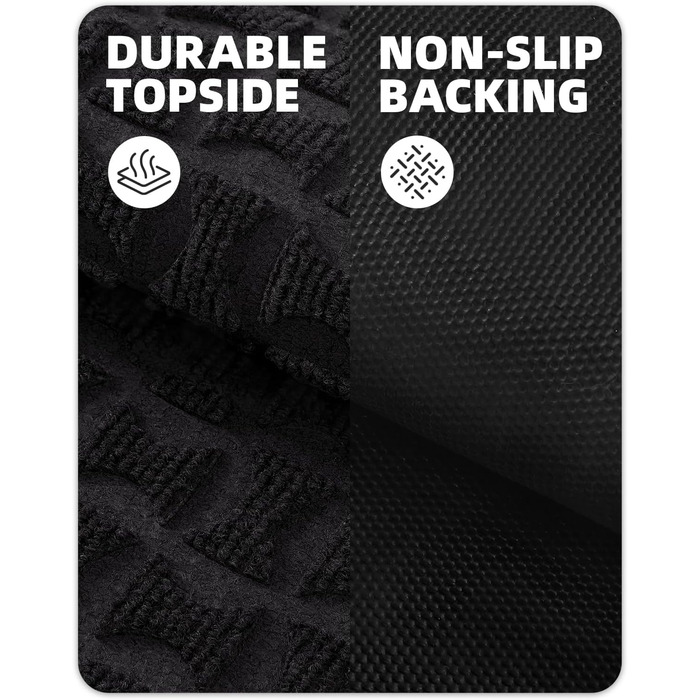 Килимок для дому та вулиці, чорний, 44x76 см - антиковзаюче покриття для входу, порогу, тераси