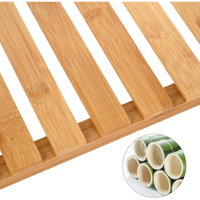 SONGMICS 3-Tier Shelves Bathroom Shelf, Bathroom Rack, Kitchen Shelf, Shoe Shelf, Bamboo Stand Shelf, 60 x 26 x 66 cm ideal for Bathroom, Living Room, Hallway, Kitchen, Balcony BCB33Y