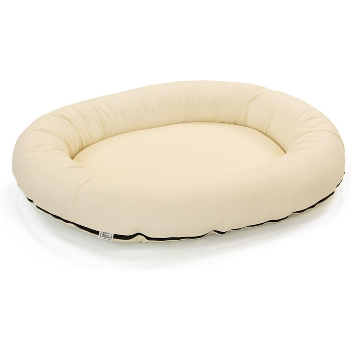 Wallace & Jones | Преміум лежанка для собак Болтон, 63x50 см, штучна шкіра, для маленьких собак, з прихованою блискавкою, миється, не слизька, (95 x 81 см, кремово-білий)
