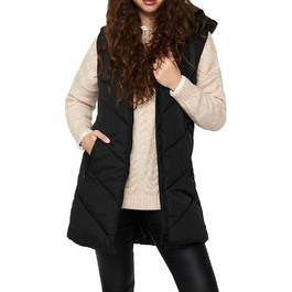 Жіноча степкова жилетка Jacqueline de Yong JDY Skylar з капюшоном, чорна (L)