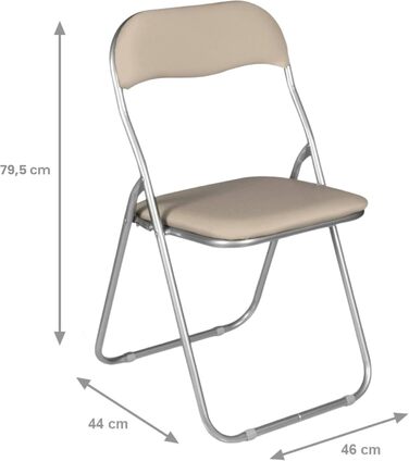 Набір з 6 складаних стільців Dmora, бежевий, 43x47x78 см, для дому і саду