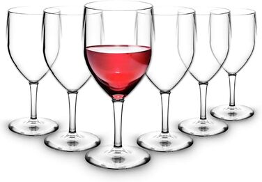 Premium Unbreakable Reusable Red Wine Glasses - 25cl (6 Pack)