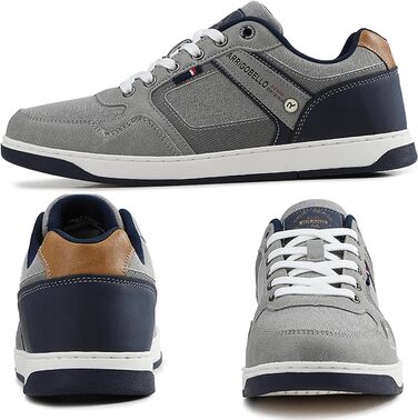 ARRIGO BELLO Кросівки для чоловіків: стильні та зручні для прогулянок та спорту. Матеріал: штучна шкіра PU. Розміри 41-46. Сірий колір (Grau004).