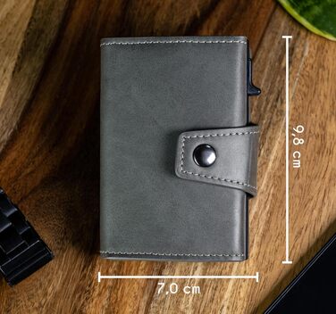 Slimfin® Slim Wallet з відділенням для монет - картхолдер/гаманець для чоловіків - RFID захист (Darkgrey, Maxi)