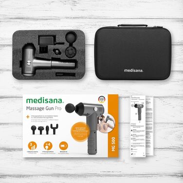 Масажер Medisana MG 200 Mini: 4 насадки, 5 рівнів інтенсивності, тривалий час роботи, у кейсі