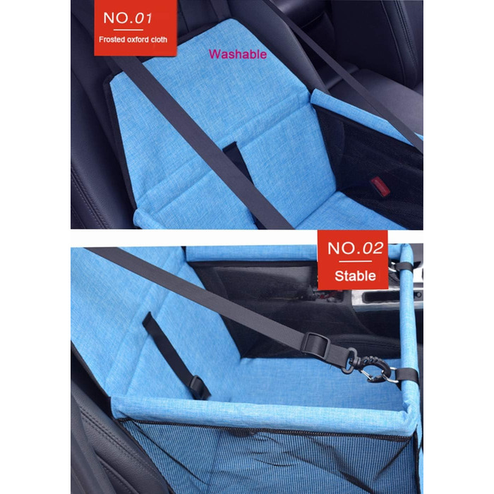 Водонепроникний і дихаючий килимок для тварин у автомобіль GUOYI® - безпечний, двошаровий, потовщений з переносною сумкою та подушкою (Чорний попіл)