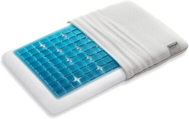 Ортопедична гелєва подушка Technogel Deluxe для підтримки шиї, сертифікована, без шкідливих речовин, для спини та бокового сну, з наволочкою, 66x40x7 см