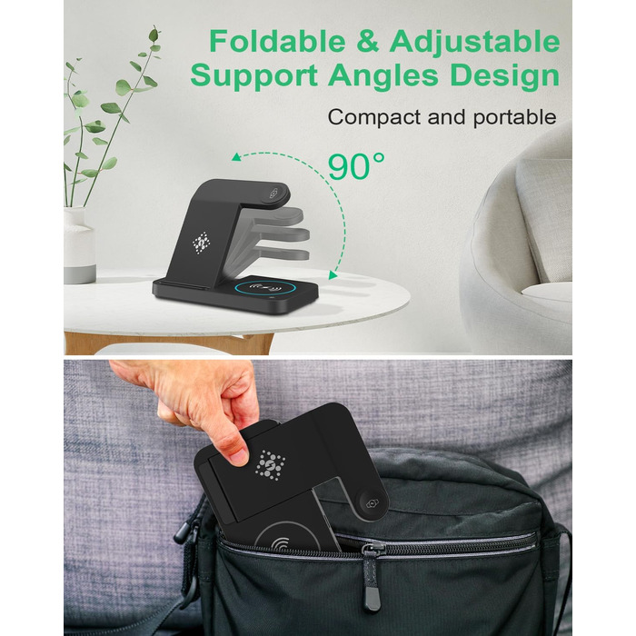 Бездротова зарядка 3-в-1 для Samsung Galaxy: годинники, смартфони, навушники