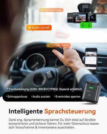 Автомобільний відеореєстратор VANTRUE N2X 2.7K+1080P, подвійна камера, HDR нічне бачення, GPS, Wi-Fi 5ГГц, додаток, голосове керування, 2'' екран, 24/7 паркувальний режим, G-сенсор, до 1ТБ