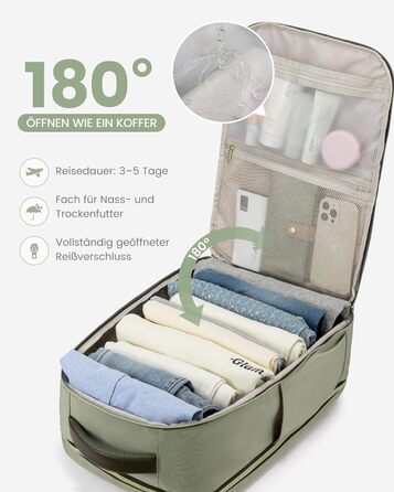 Рюкзак LOVEVOOK для подорожей: 40L, для ноутбука 17 дюймів, водонепроникний, для жінок, підходить для авіаперельотів, робочі поїздки, бізнес, вихідні. Колір: хакі (світло-зелено-бежево-оливковий)