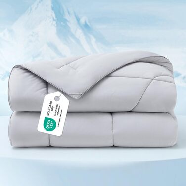 Охолоджуюча ковдра BEDSURE двостороння літня 155x220 см Arc-Chill - ковдра для сну при нічній пітливості, сіра