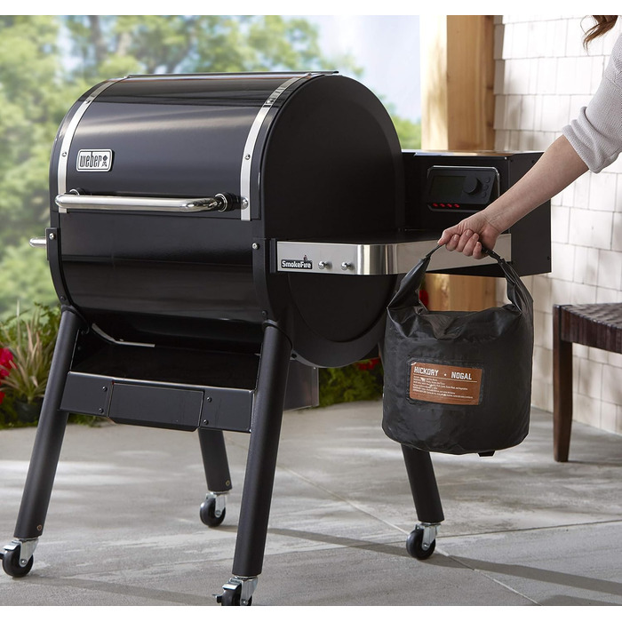 Сумка Weber для зберігання палива, преміум, чорна, 9 кг, для дров, пелет та вугільних брикетів, водостійка, з ручкою, BBQ (7007)