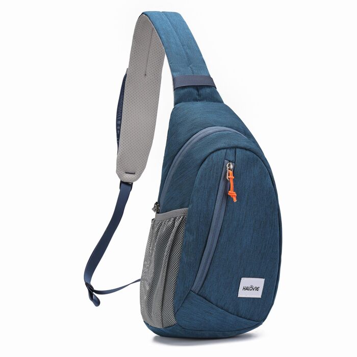 Чоловіча сумка-слінг HALOVIE через плече, маленька нагрудна сумка Crossbody (Синя)