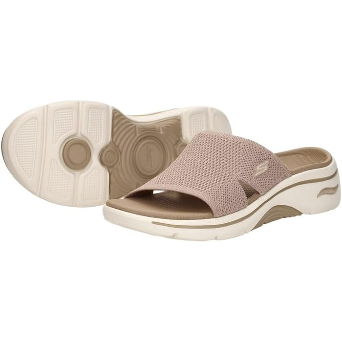 Сандалі Skechers Go Walk Arch Fit 2.0 жіночі бежеві 40 EU - комфортні повсякденні босоніжки