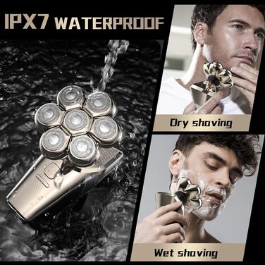Електричний гоління для лисої голови 5-в-1: гоління, триммінг, догляд за обличчям. Водонепроникний, акумуляторний.