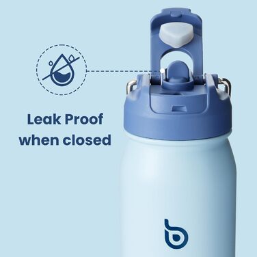 BOTTLE BOTTLE Stainless Steel Water Bottle 24oz (709ml) with Straw Handle and Pill Compartment for Outdoor School, Insulated Sports Bottle (Blue)