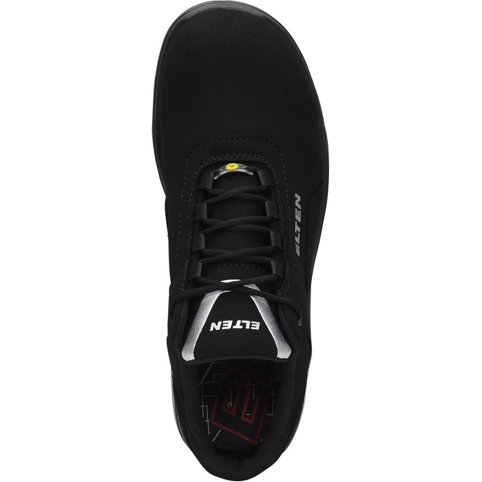 Робочі черевики ELTEN Milow Low ESD S2: текстиль, пластикова капа (легша за сталеву), чорний, 48 EU (для жінок та чоловіків)