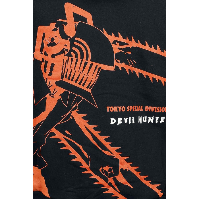 Чоловічий худі Chainsaw Man Devil Hunter чорного кольору, аніме мерч, розмір XXL