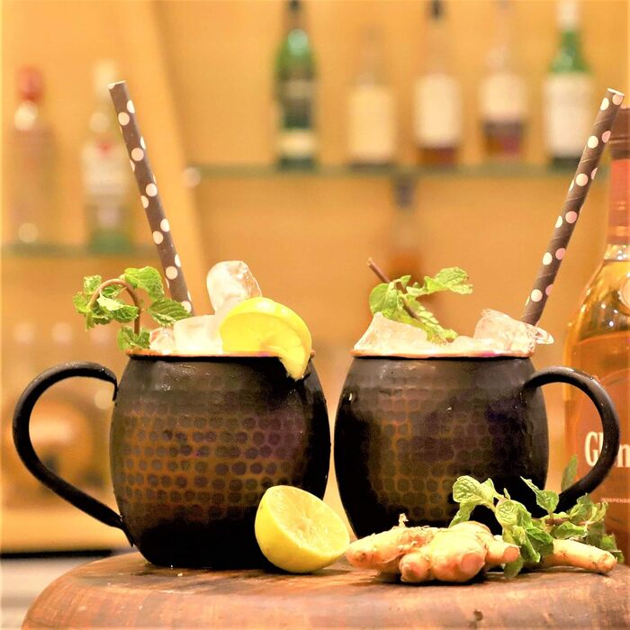 STAGLIFE Black Copper Mug Pure Copper Moscow Mule Mug 2-Piece Set for Men Moscow Mule Mug Copper Mug Moscow Mule Set Copper Mug Copper Cup Moscow Mule Mug Set