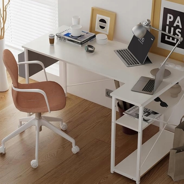 Кутовий ергономічний стіл BEXEVUE з вбудованим мережевим фільтром, 120 x 70 см, B3181