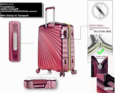 ABISTAB VERAGE Kinetic 4-Wheel Trolley Large Lightweight - L-76cm, 106-127L Expandable, TSA Lock, ABS/PC Hard Shell Suitcase, Travel Suitcase, Burgundy