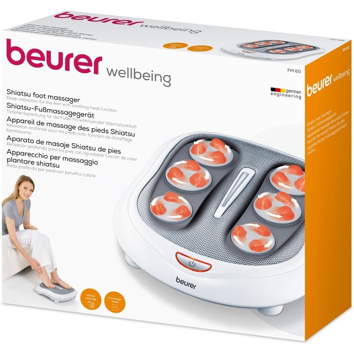 Масажер Beurer FM 70 Shiatsu для ніг та спини з підігрівом, автоматичне вимкнення