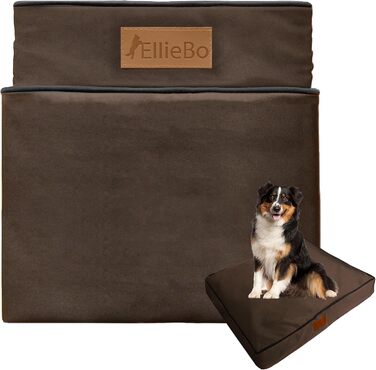 Ортопедичне ліжко для собак Ellie-Bo з Memory Foam, чорне, вологостійке, для клітки 76 см, розмір M (M - 71 x 48 x 6 см), коричневе, вологостійке