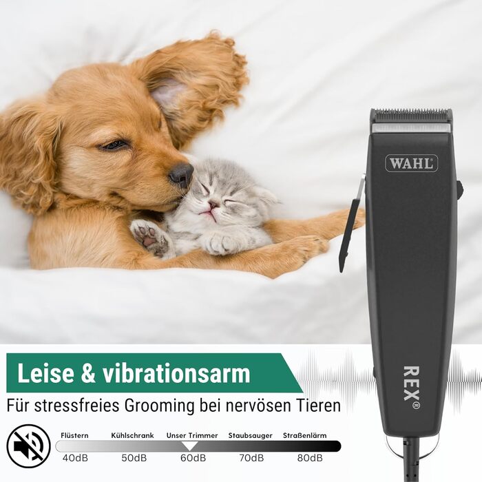Машинка для стрижки собак Agrarzone Edition Wahl Rex - тиха модель Moser для собак та котів середніх порід - ідеальна для чутливих тварин з набором гребінок