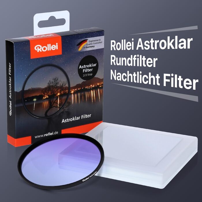 Фільтр Rollei Astroklar 52mm для нічної фотографії – проти світлового забруднення, для астрофотографії та зйомки Чумацького Шляху
