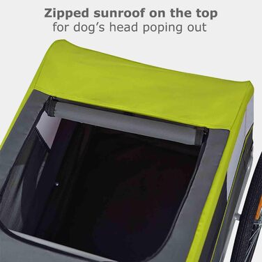 Причіп для собак Tiggo VS Pets M - велосипедний причіп для собак, зелений (80201)