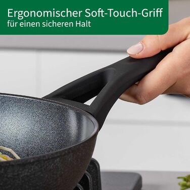 Grill-сковорода FACKELMANN Chefkoch Hamburg керамічна 28 см з антипригарним покриттям, з переробленого алюмінію, для всіх видів плит та духовки