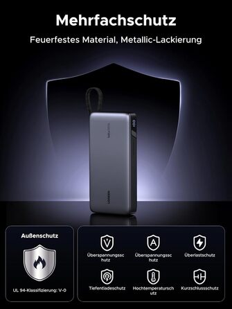 Power Bank UGREEN Nexode 25000mAh 165W з 2 USB-C кабелями (140W PD3.1) для MacBook Pro, Dell XPS, iPad Pro, Steam Deck, Galaxy S25 Ultra, iPhone 17