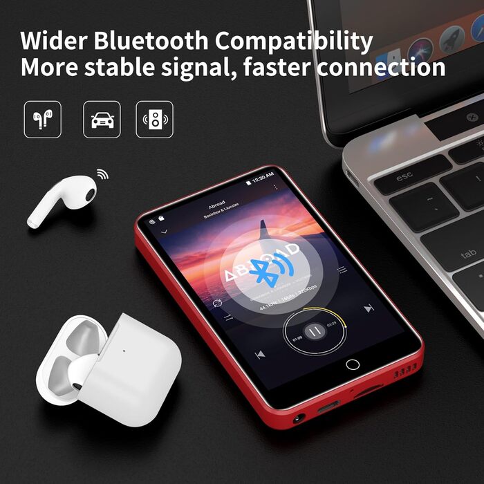 MP3 плеєр 80GB ZAQE з Wi-Fi, Bluetooth, Spotify, Android 13, сенсорний екран 4