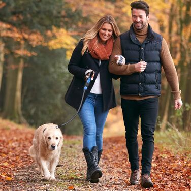 Висувна собача шлейка 8м, високоякісна, для собак до 50кг (сіра, блакитна)