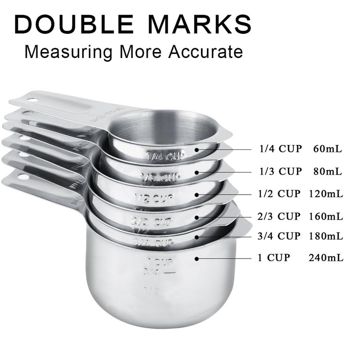 13-Piece Measuring Cup and Spoon Set, High-Quality 304 Stainless Steel, Kitchen Measuring Set for Baking and Cooking