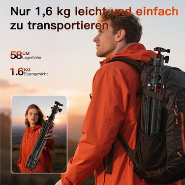 Штатив для камери COMAN KX3939Mini (A32) 181 см з гідравлічною головкою, швидкозмінною платформою та знімними ніжками для DSLR, відеокамер та відошукачів