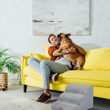 Сходинки для собак та котів Relaxdays, 3 сходинки, сірі, 33 x 41 x 54 см