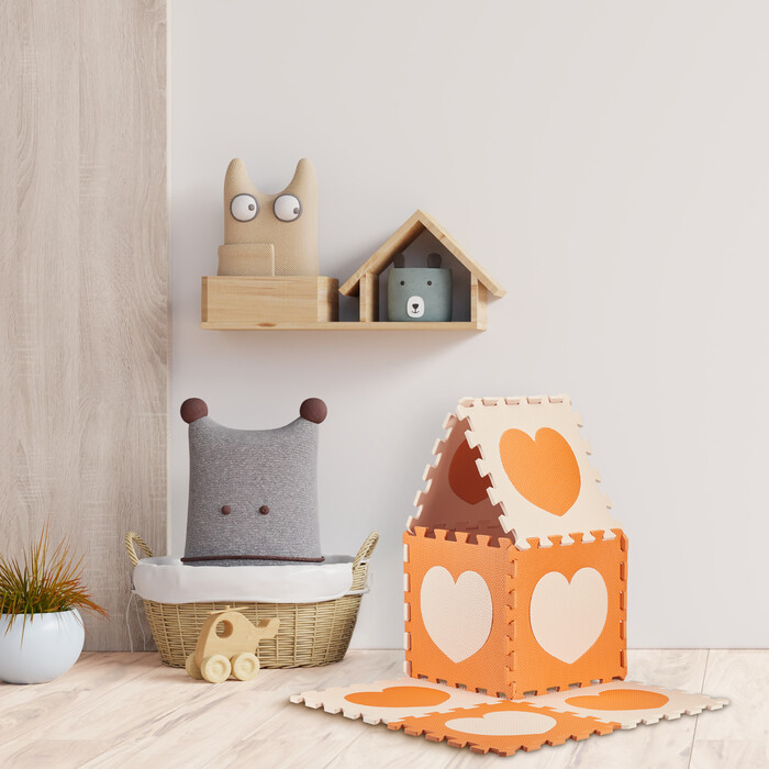 Relaxdays 18-Piece Puzzle Mat Heart
