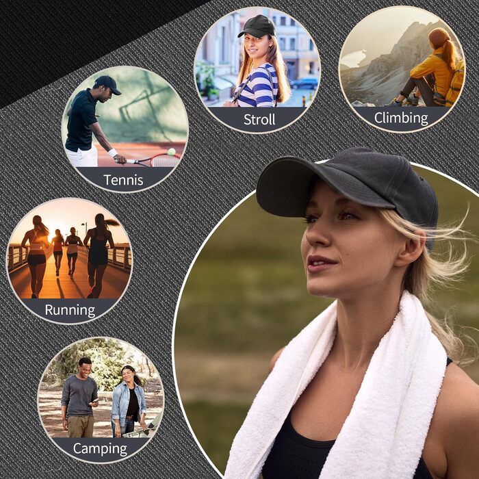 Кепка бейсболка для чоловіків та жінок, 3 шт. Регульована бавовняна кепка, унісекс, вінтажний стиль, для спорту та відпочинку