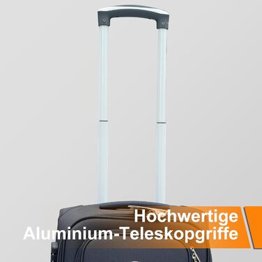 Чемодан Ribelli Handgepäck 70L, чорний: міцний валіза на 4 колесах з TSA-замком та телескопічною ручкою, L-XL-XXL комплект