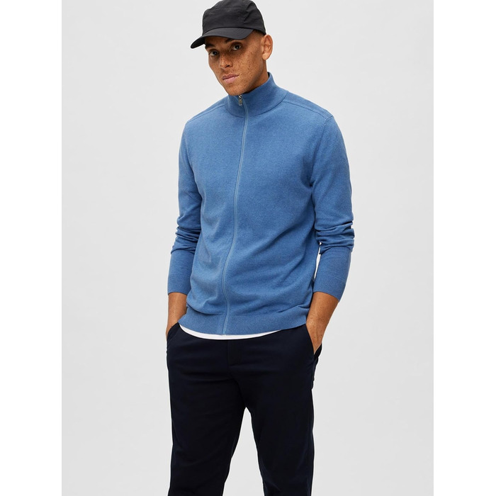 Кофта з капюшоном Selected Hoe, чоловіча, розмір M, темно-синій з деталями меланж