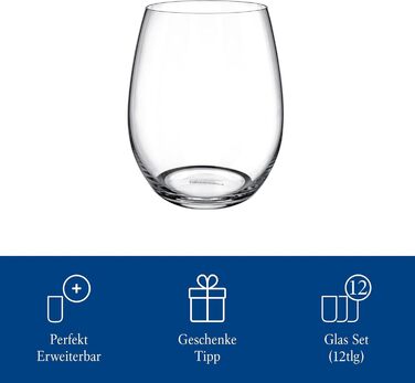 Набір склянок для води Villeroy & Boch Entree 4 шт, 250 мл, кришталь, для десертів, смузі, соку, можна мити в посудомийній машині