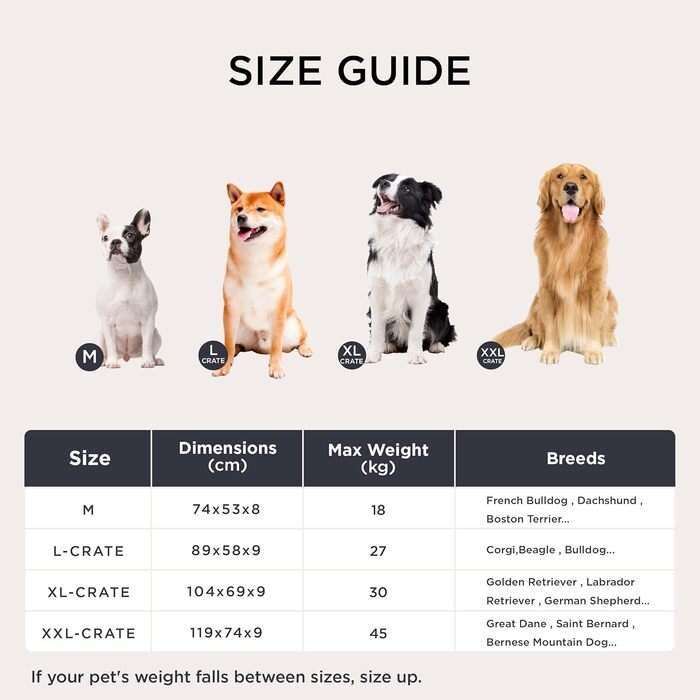 Крісло-лежанка для собак BEDSURE XL - велике, 104x69x8 см, сіре. Лежанка для собак з антиковзним дном, м'яка та зручна.