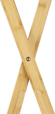 Relaxdays Bamboo Clothes Rack, HBT: 155.5 x 50 x 57.5 cm, Coat Rack with Practical Shoe Storage, Space-Saving, Foldable as a Clothes Dryer and Wardrobe with 2 Wooden Clothes Rails, Natural