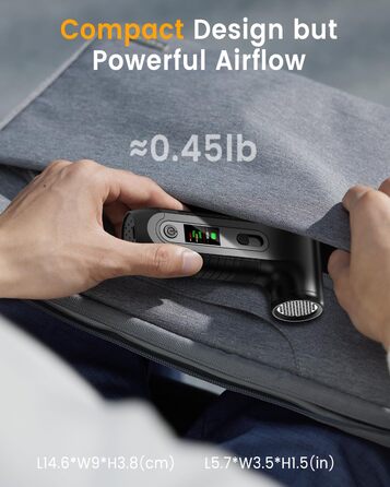 Електричний пилосос для повітря з HD-дисплеєм - Air Duster 200000 RPM з LED-підсвічуванням, міні-пилосос на акумуляторі, спрей стисненого повітря для чищення ПК, повітряний пилосос для клавіатури, дому, авто, W06 (чорний)