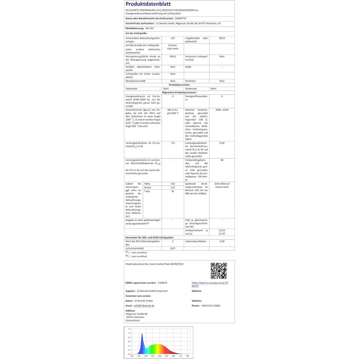 SMARTIVE LED лампа настільна з бездроговою зарядкою - офісна лампа з 10W бездротовою зарядкою, регульоване світло, USB вихід, чорний колір