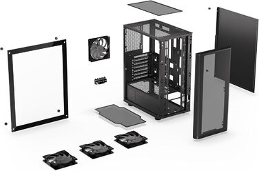 Корпус для ПК Endorfy Ventum 200 ARGB ATX з 4 вентиляторами 120 мм ARGB, скло, Mesh-фасад, широка сумісність охолодження