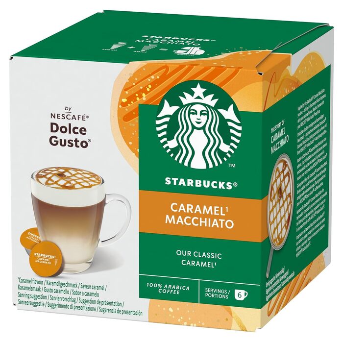 Кавові капсули Starbucks Caramel Macchiato для Nescafé Dolce Gusto, середній обсмаження, 72 капсули (6 x 12)