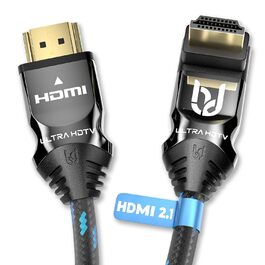 Кабель HDMI 2.1 8K 270° для Ultra HDTV, 5 метрів - Nylon, 48 Gbps, підтримка 8K@60Hz та 4K@120Hz, захист від перегинів
